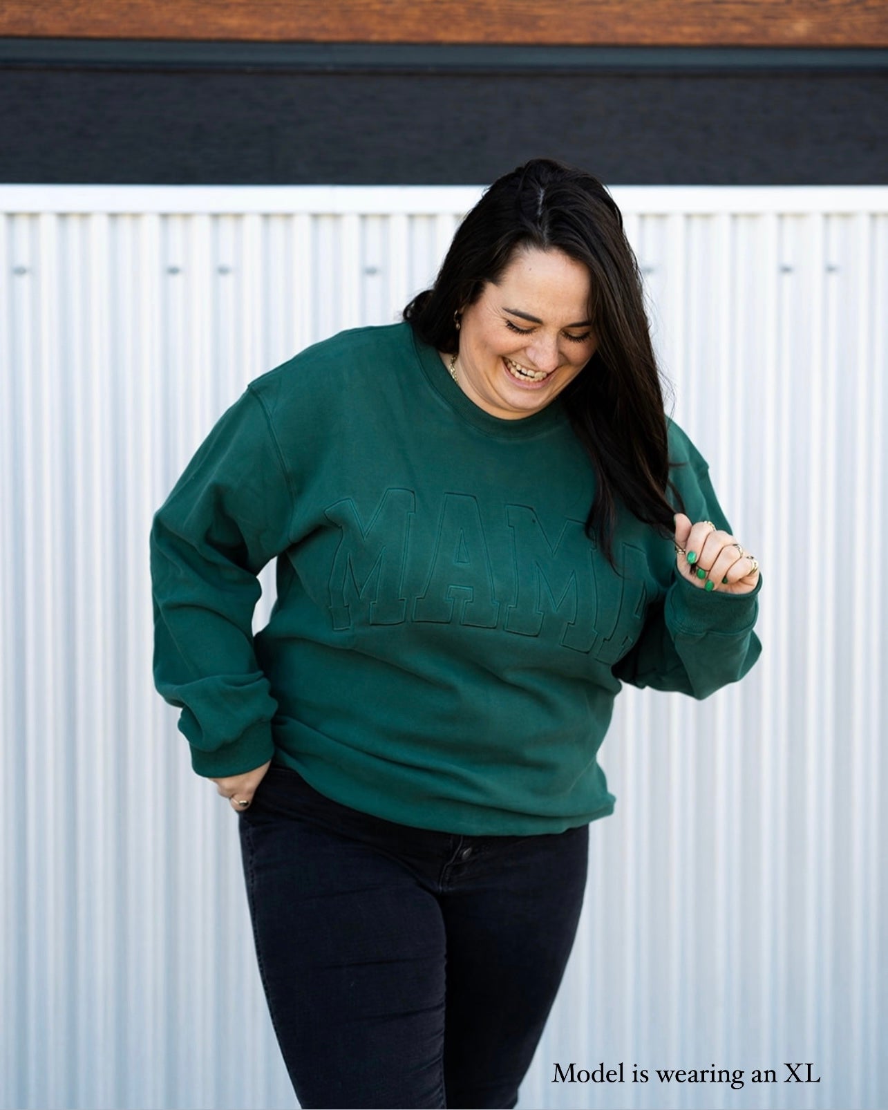 MAMA Drop Shoulder Crew - Emerald Green *updated fit*