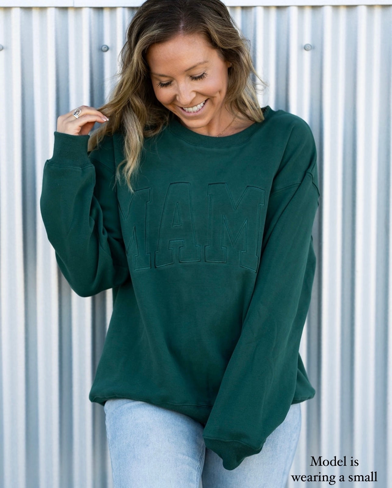 MAMA Drop Shoulder Crew - Emerald Green *updated fit*