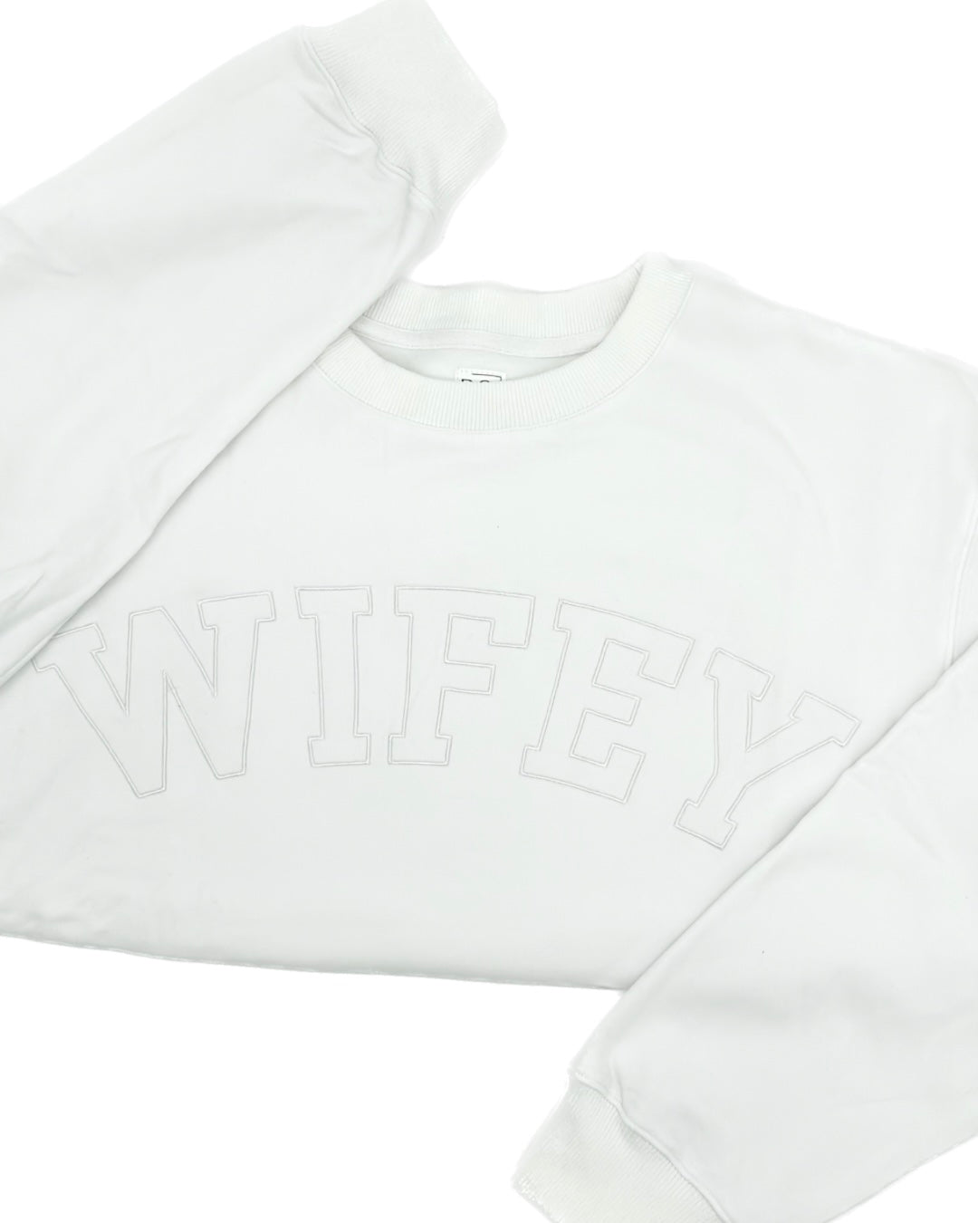 WIFEY Drop Shoulder Crewneck - WHITE