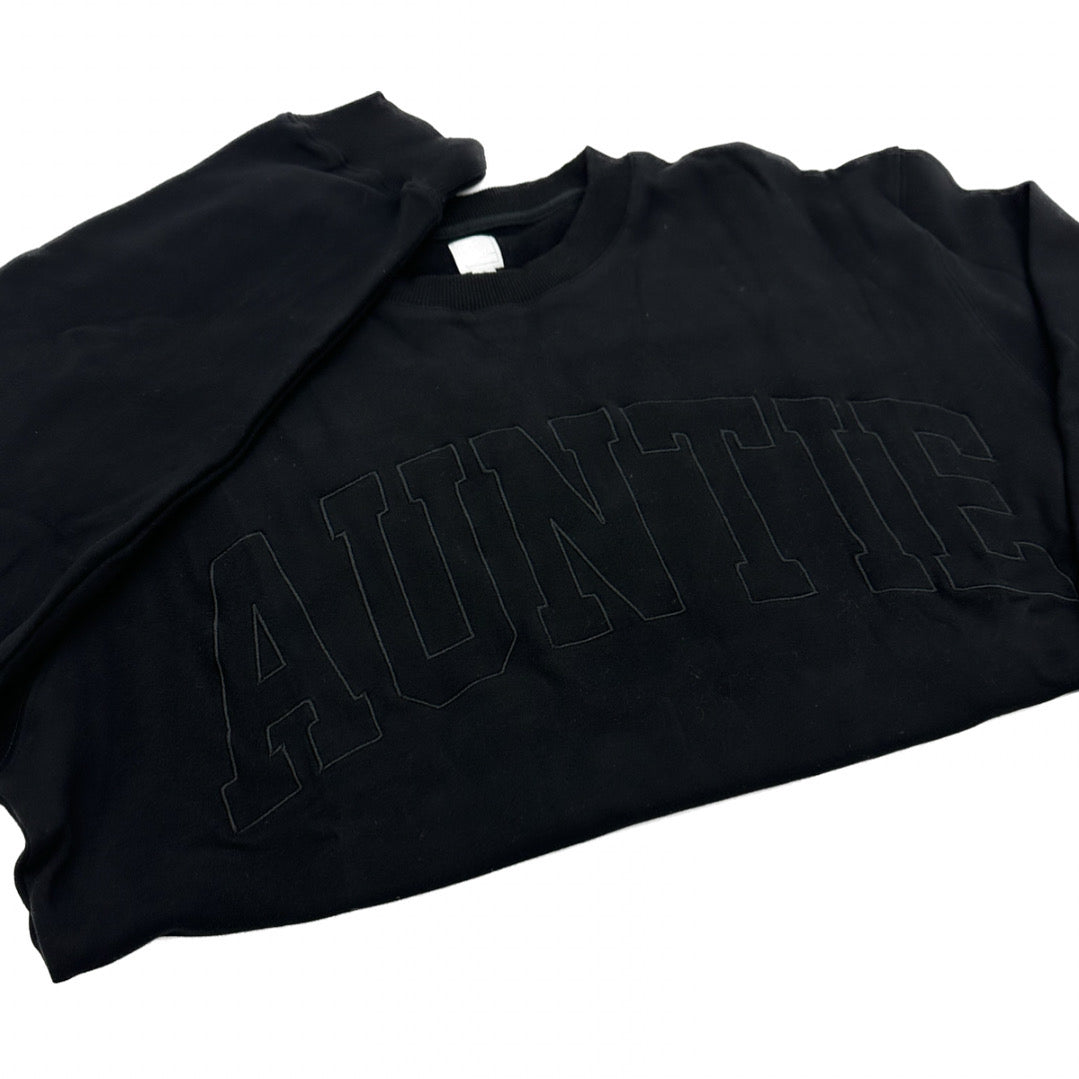 AUNTIE Drop Shoulder Crewneck - BLACK