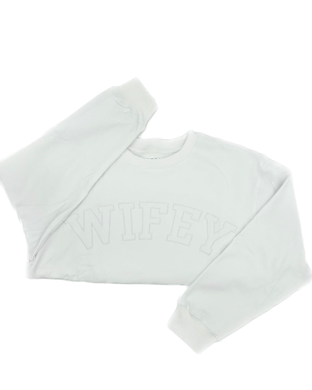 WIFEY Drop Shoulder Crewneck - WHITE