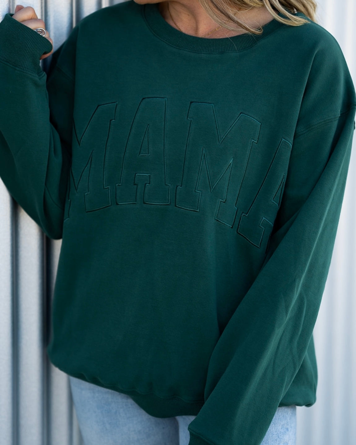 MAMA Drop Shoulder Crew - Emerald Green *updated fit*