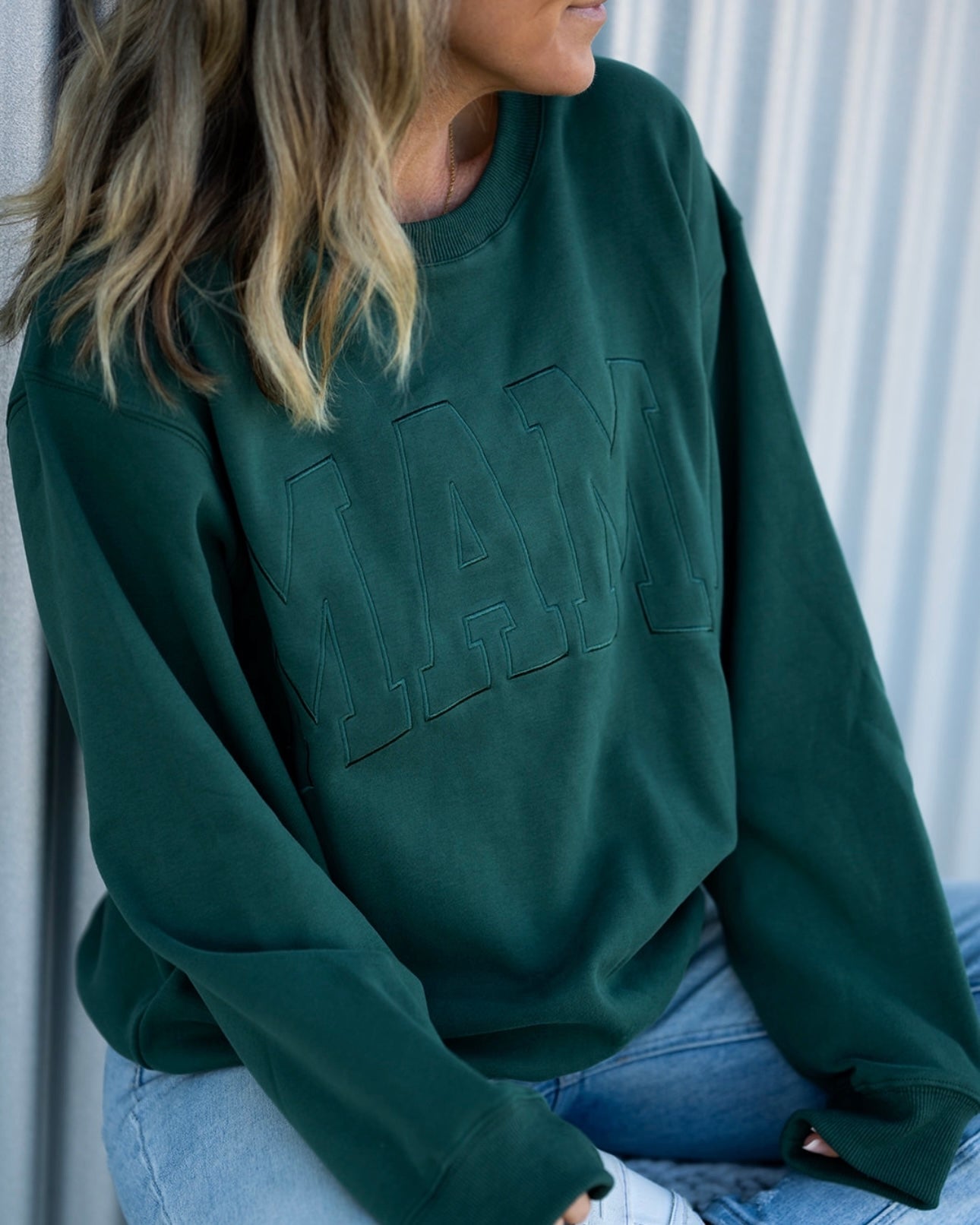 MAMA Drop Shoulder Crew - Emerald Green *updated fit*