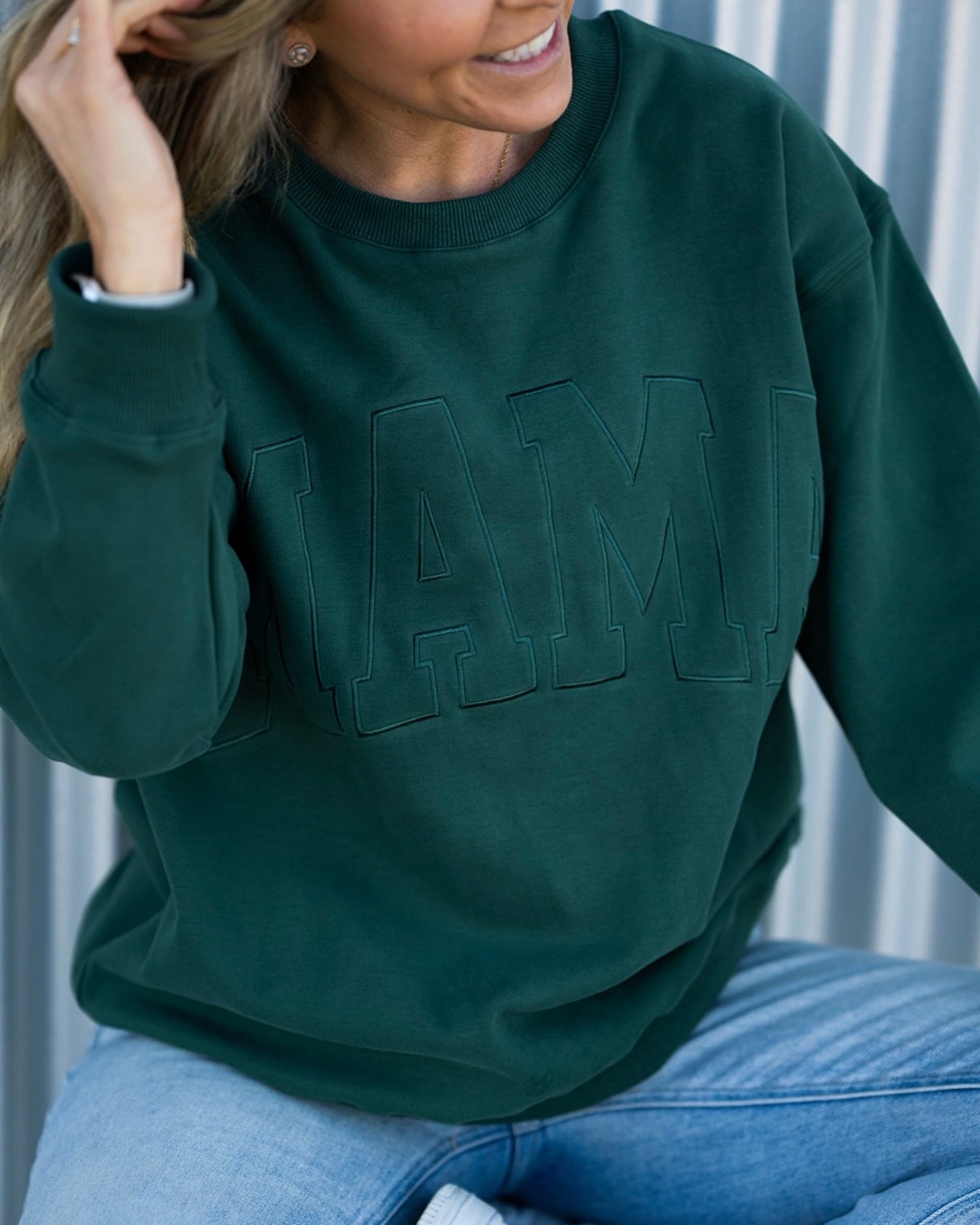 MAMA Drop Shoulder Crew - Emerald Green *updated fit*