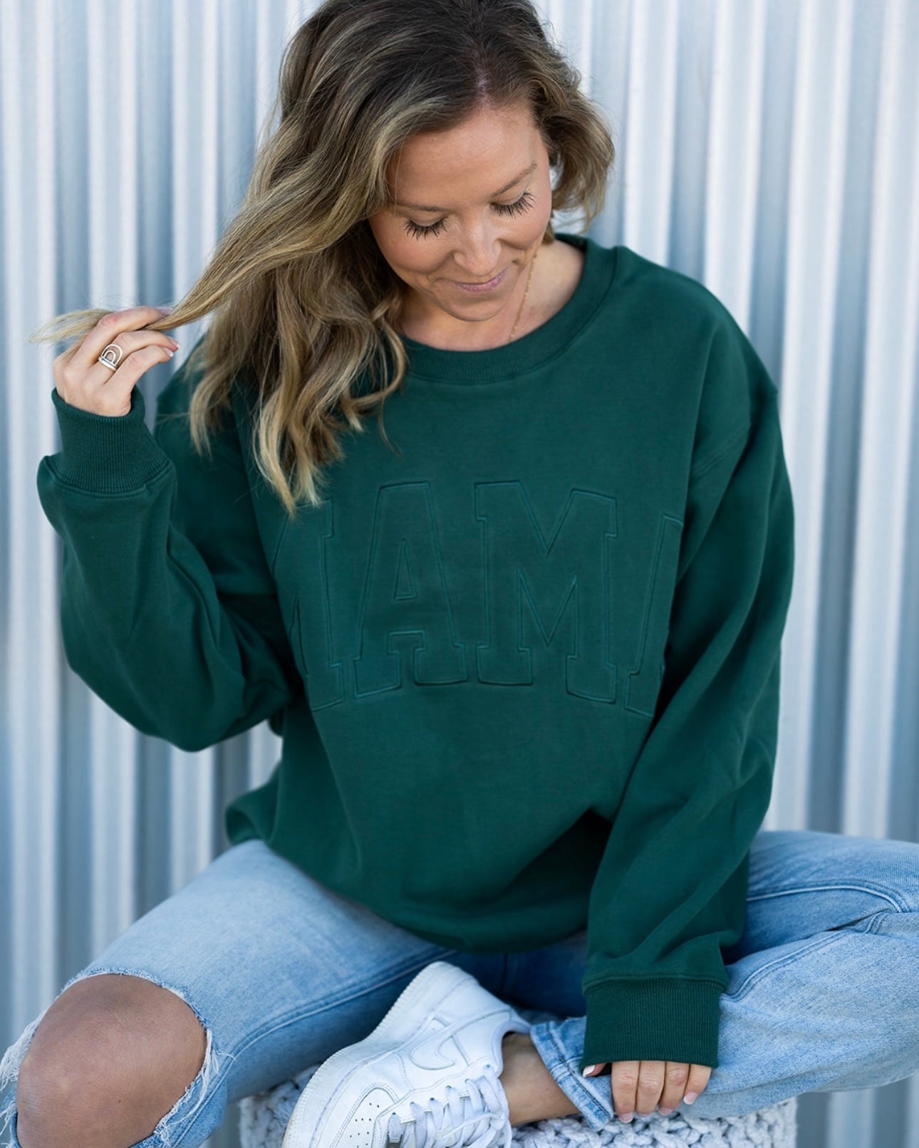 MAMA Drop Shoulder Crew - Emerald Green *updated fit*