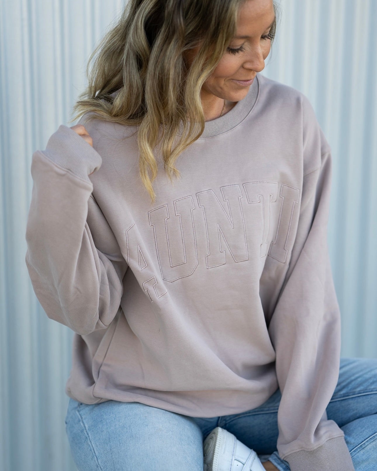 AUNTIE Drop Shoulder Crewneck - SIMPLY TAUPE *updated fit*