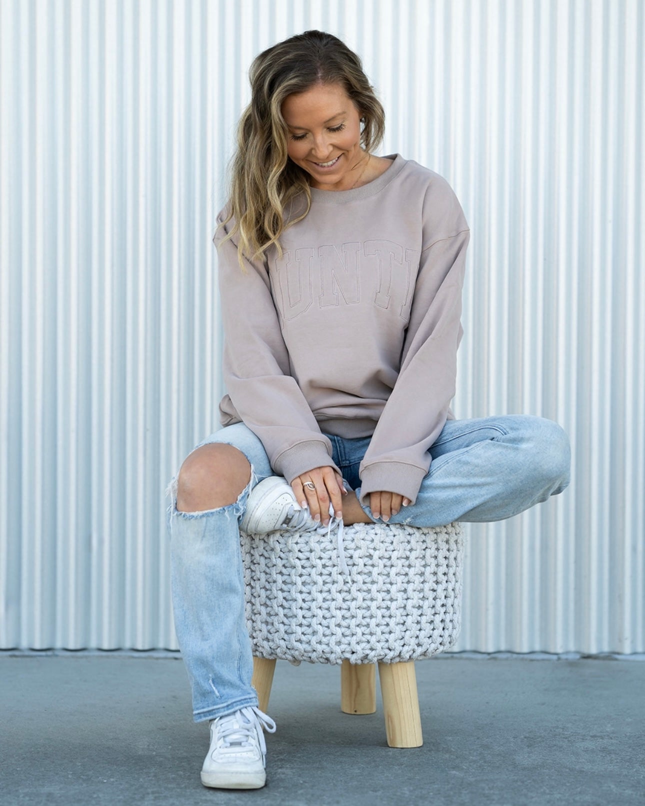 AUNTIE Drop Shoulder Crewneck - SIMPLY TAUPE *updated fit*