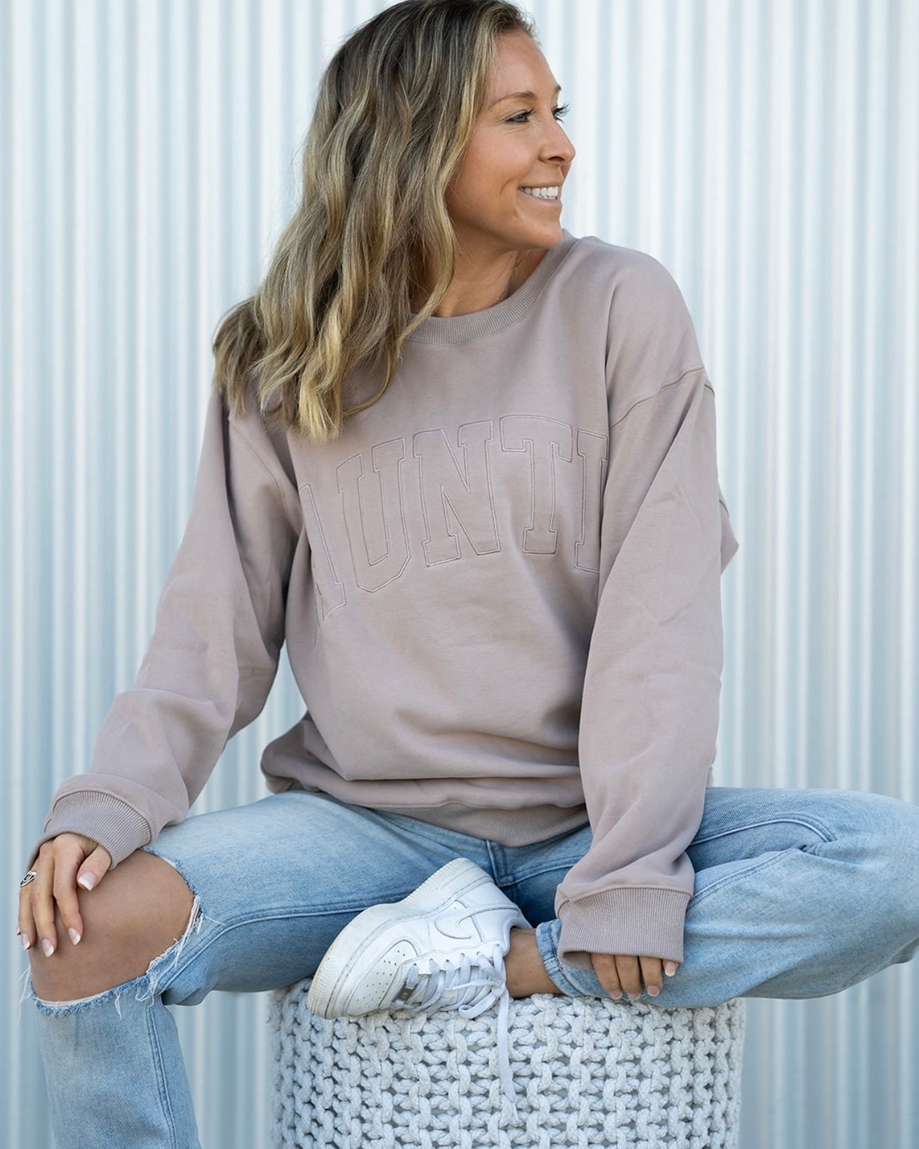 AUNTIE Drop Shoulder Crewneck - SIMPLY TAUPE *updated fit*