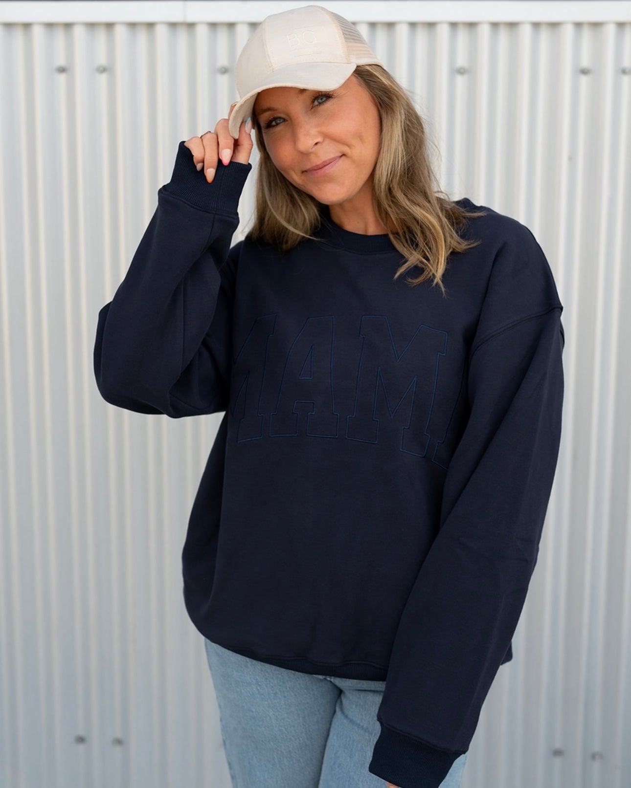 MAMA Drop Shoulder Crew - NAVY BLUE *updated fit*