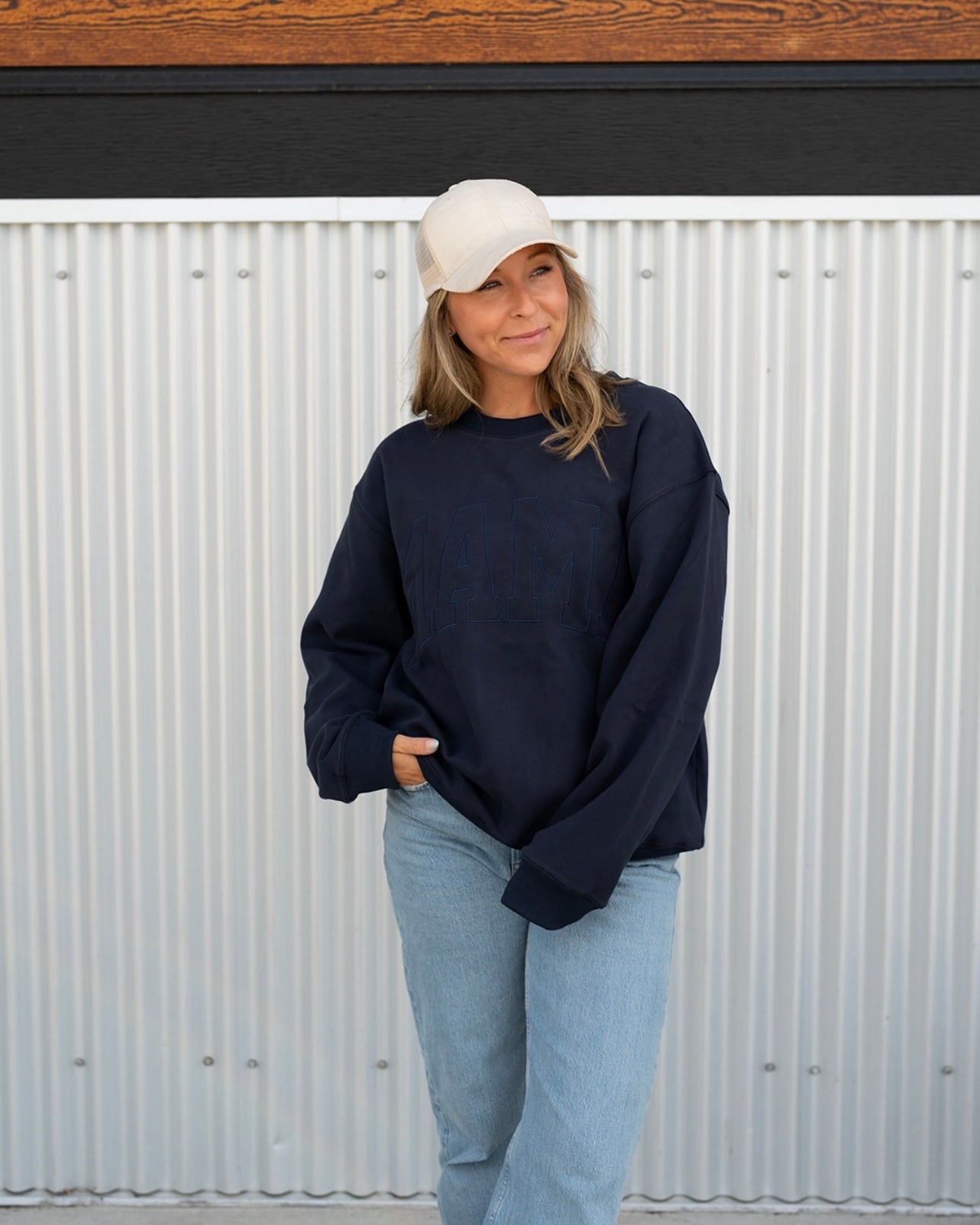 MAMA Drop Shoulder Crew - NAVY BLUE *updated fit*