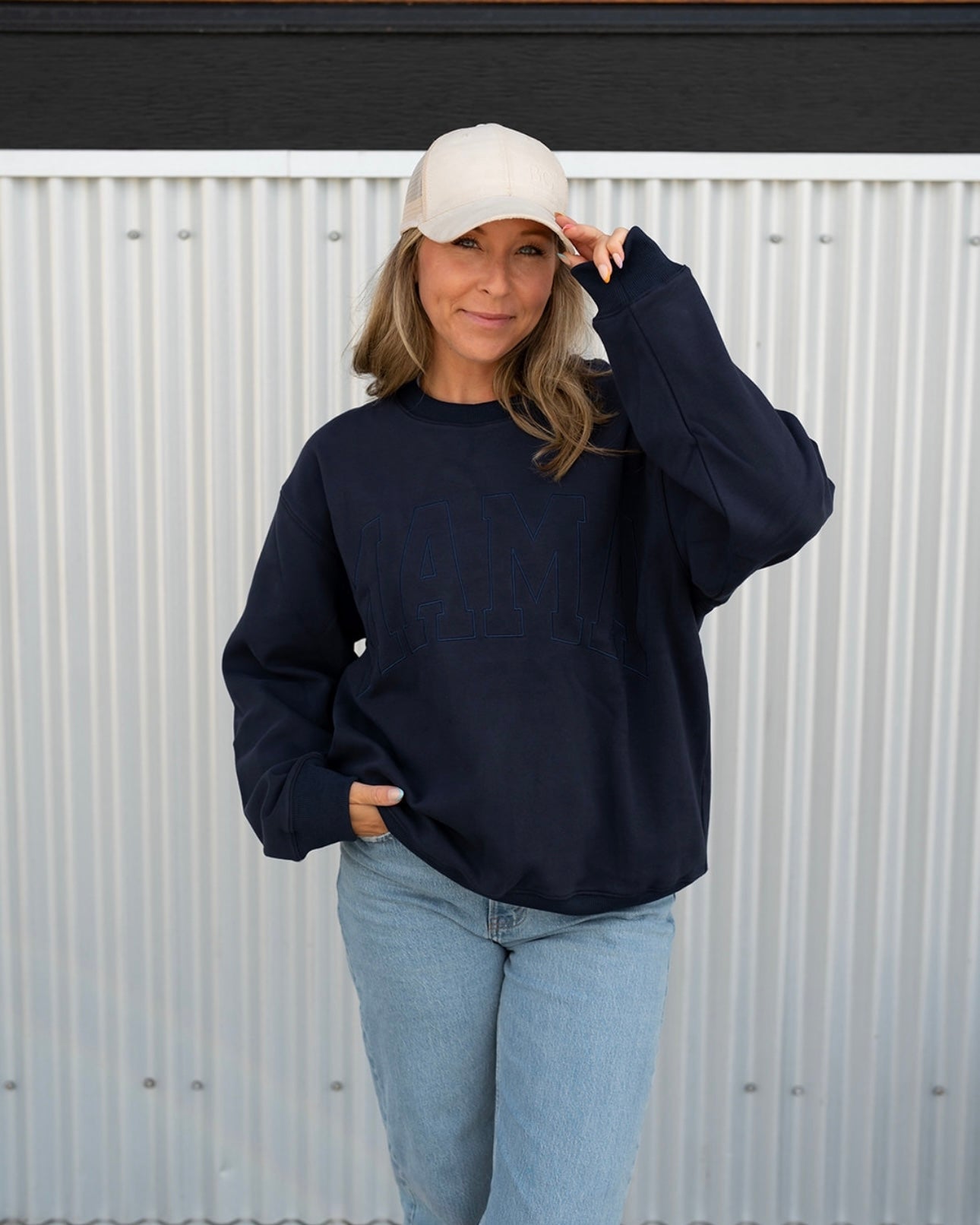 MAMA Drop Shoulder Crew - NAVY BLUE *updated fit*