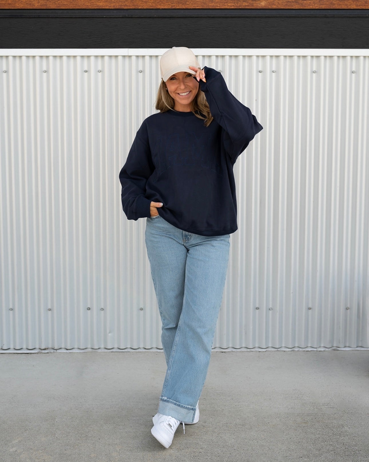 MAMA Drop Shoulder Crew - NAVY BLUE *updated fit*