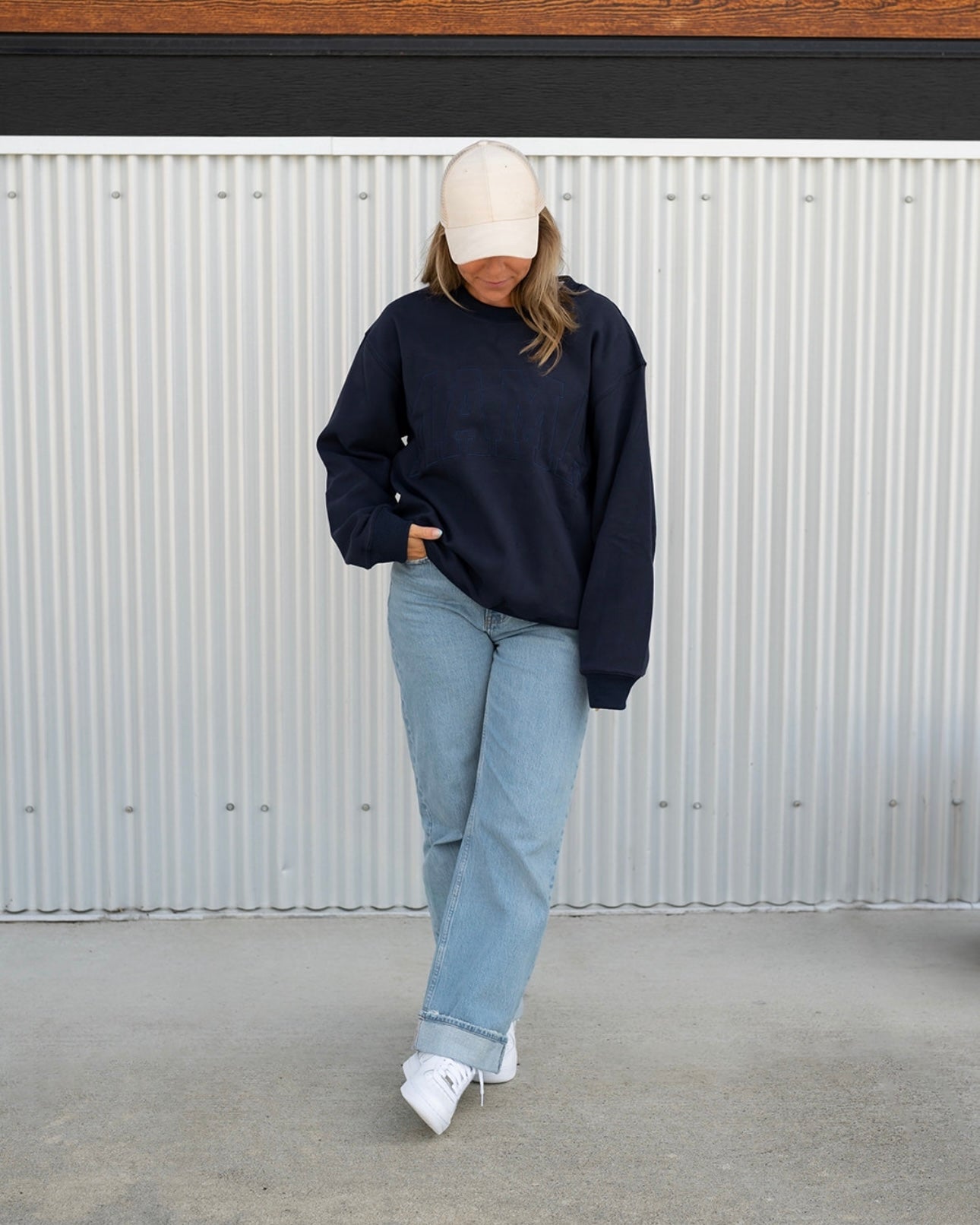 MAMA Drop Shoulder Crew - NAVY BLUE *updated fit*