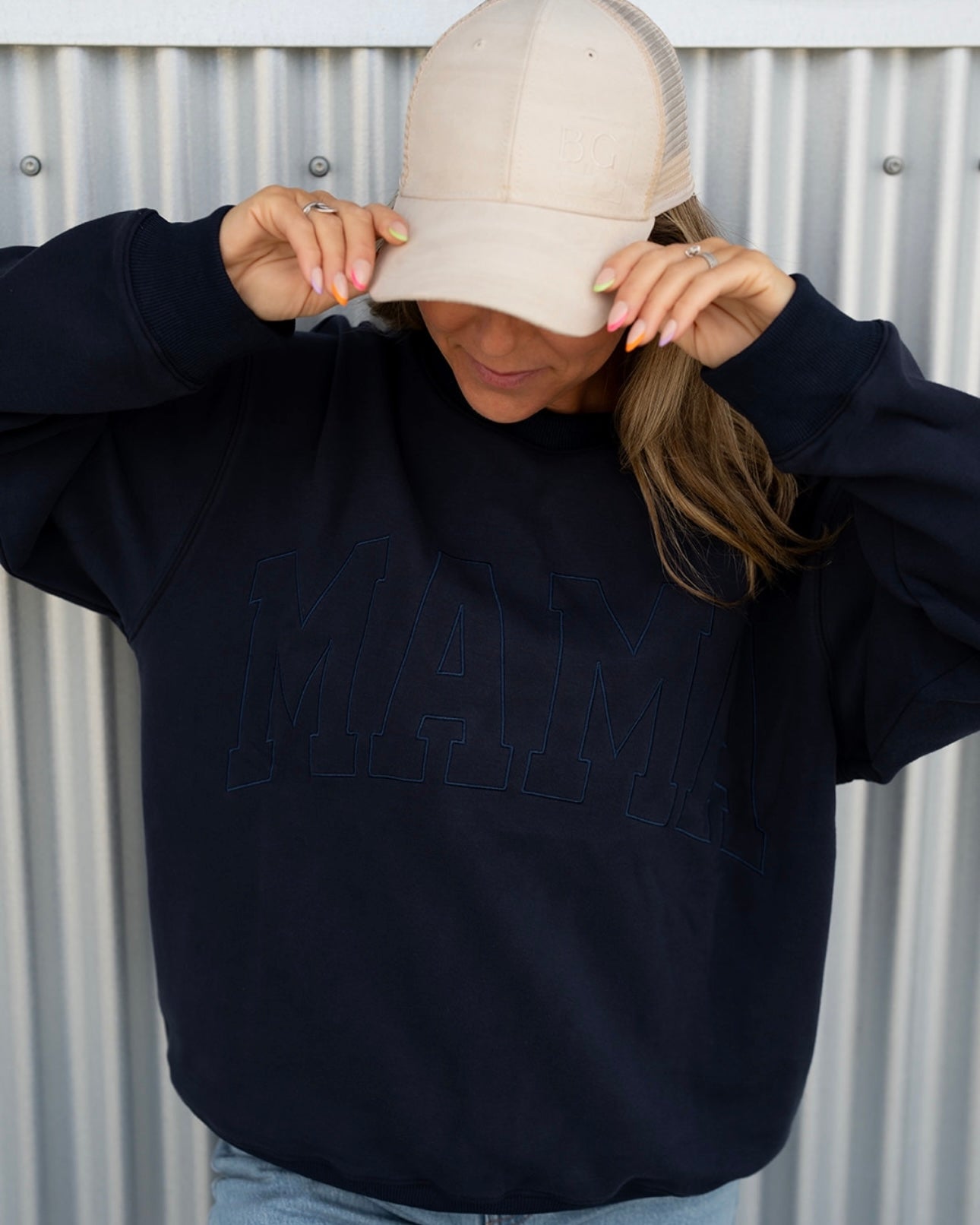 MAMA Drop Shoulder Crew - NAVY BLUE *updated fit*