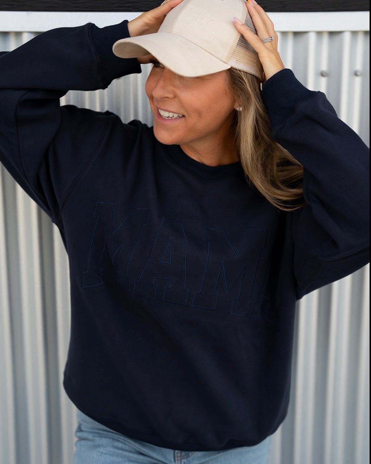 MAMA Drop Shoulder Crew - NAVY BLUE *updated fit*