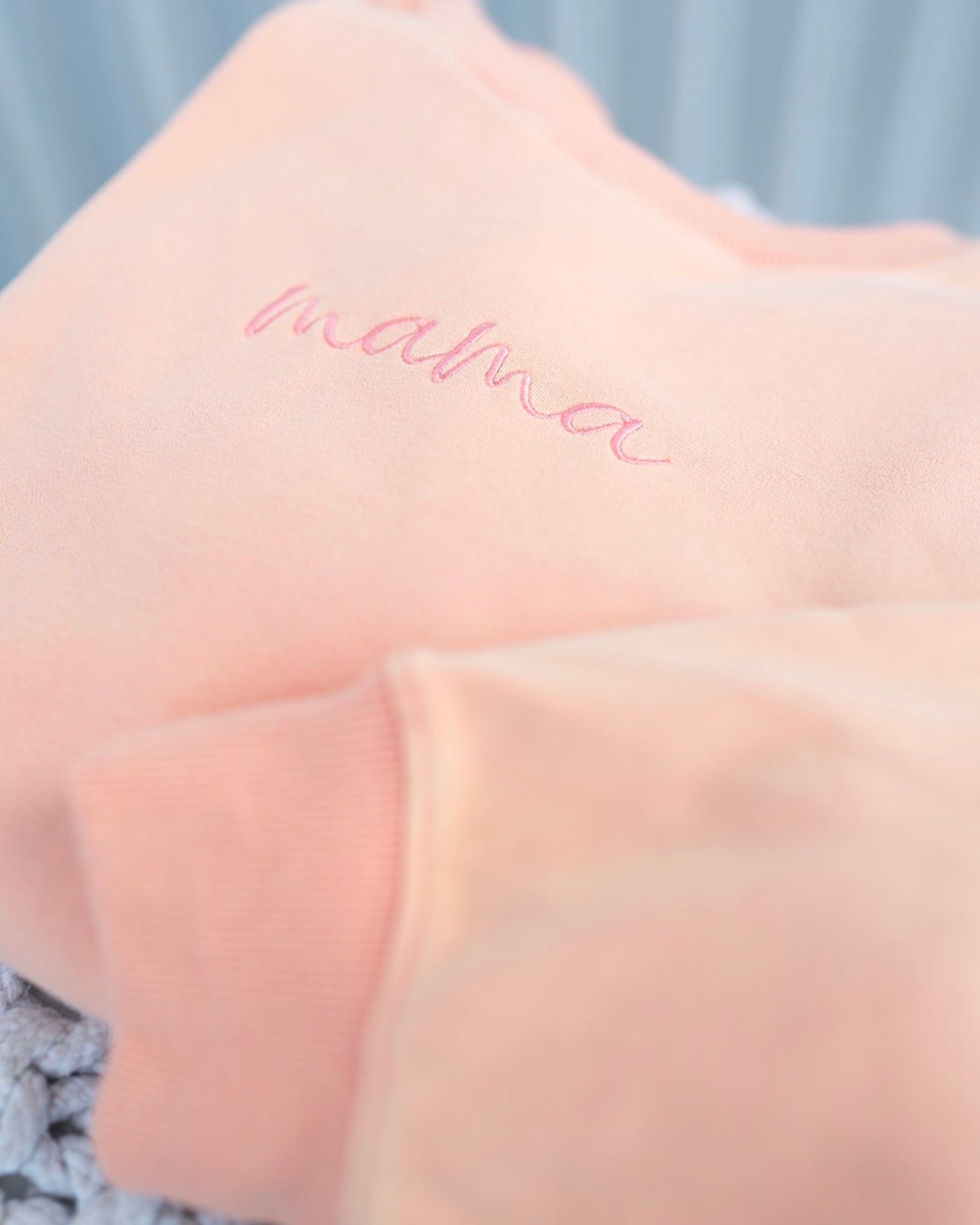 "mama" Drop Shoulder Crewneck - PEACH - *updated fit*