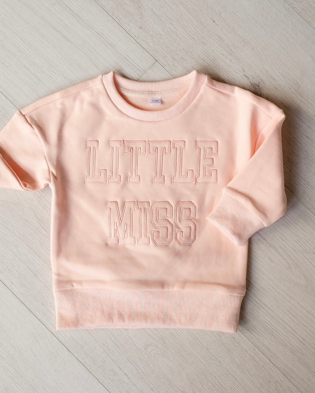 LITTLE MISS Crewneck - PETAL PINK *updated fit*