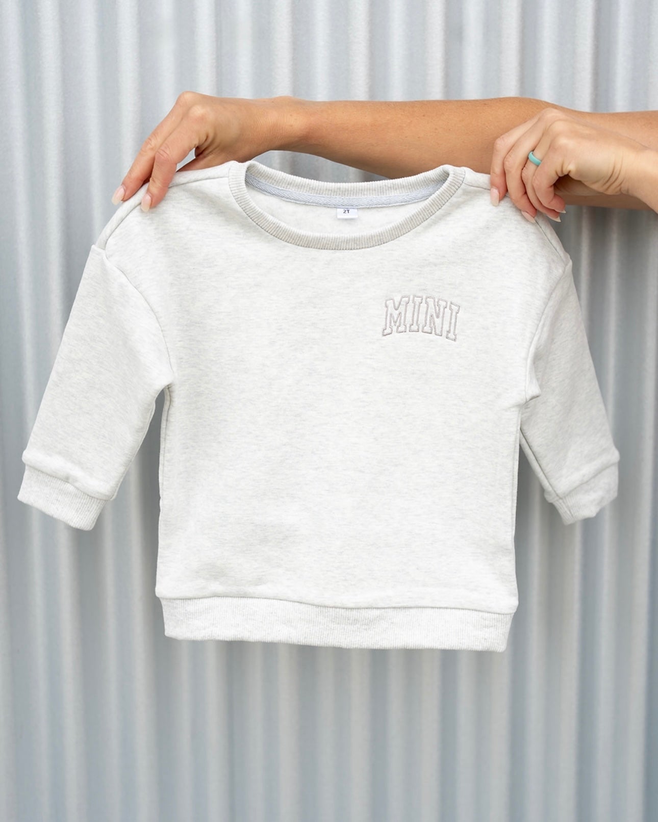 Pocket Placement "MINI" Drop Shoulder Crewneck - HEATHER GRAY