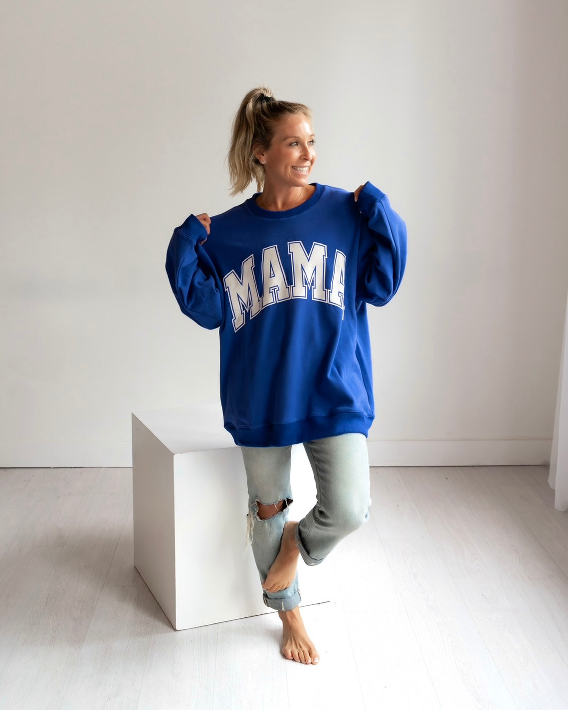 MAMA Drop Shoulder Crewneck - ROYAL BLUE *updated fit*