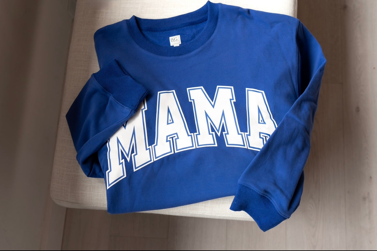 MAMA Drop Shoulder Crewneck - ROYAL BLUE *updated fit*