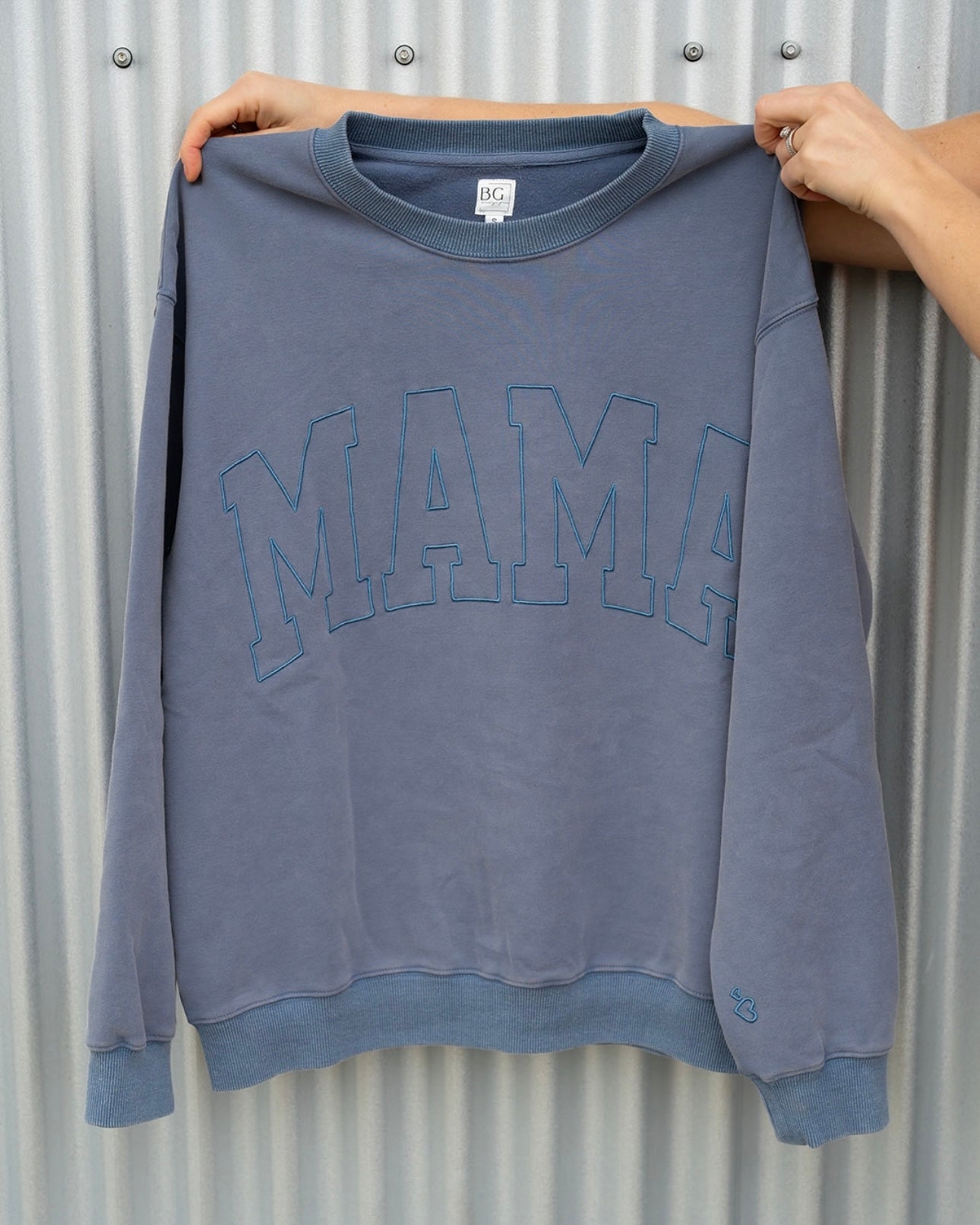 MAMA Drop Shoulder Crew - WASHED DENIM - *updated fit*