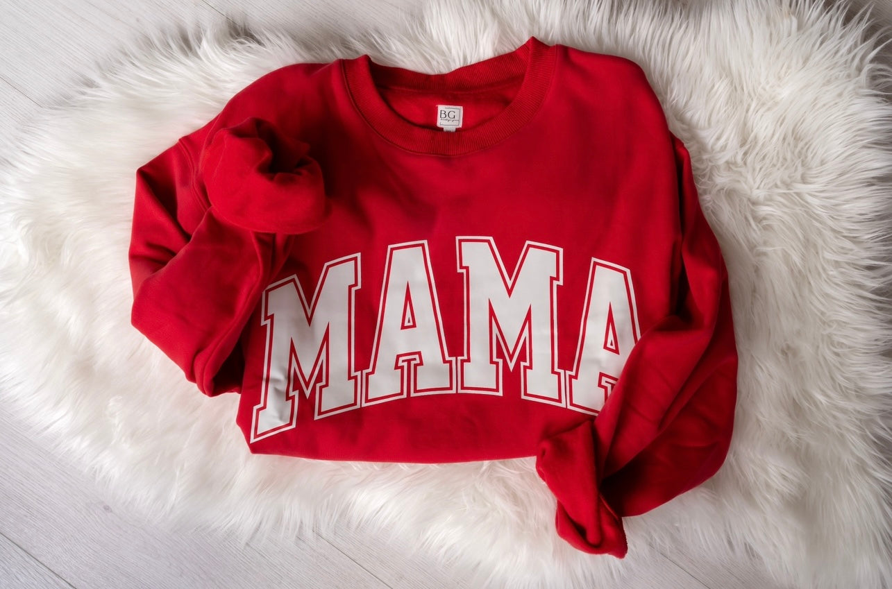 MAMA Drop Shoulder Crewneck - RED - *updated fit*