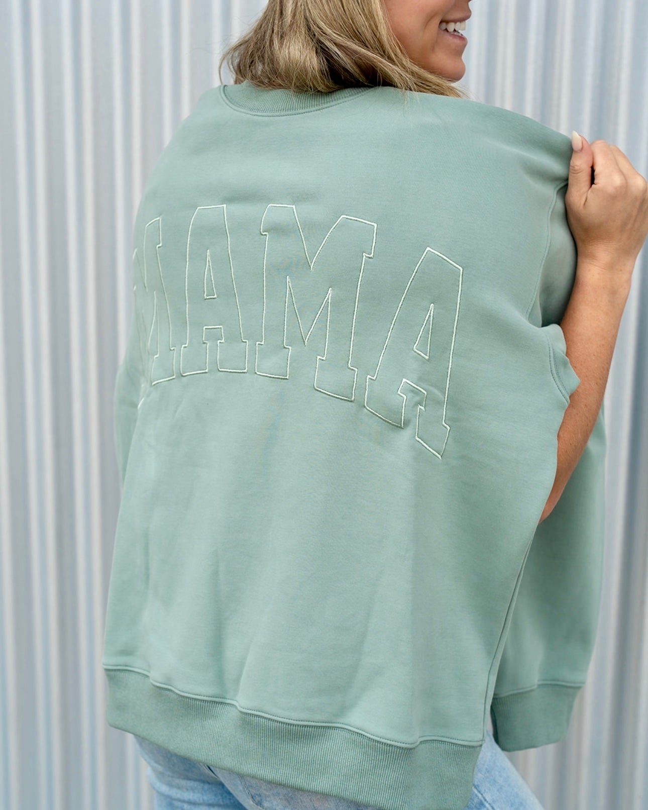 MAMA Drop Shoulder Crewneck - DUSTY SAGE - *updated fit*