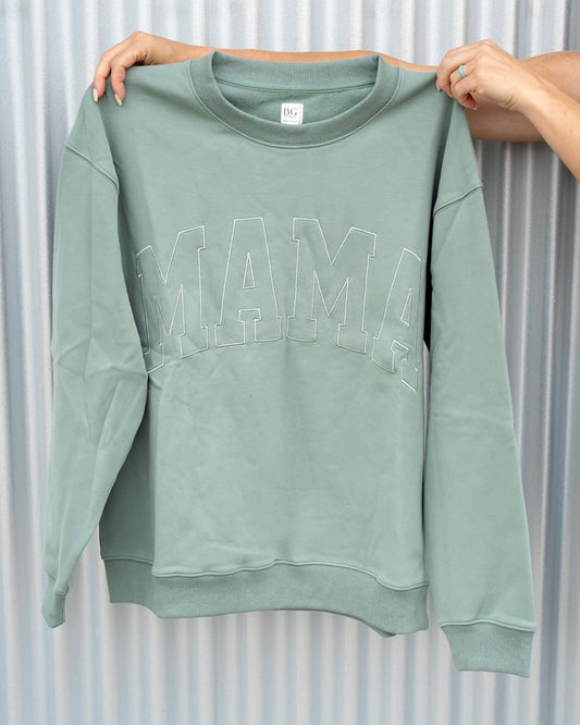 MAMA Drop Shoulder Crewneck - DUSTY SAGE - *updated fit*