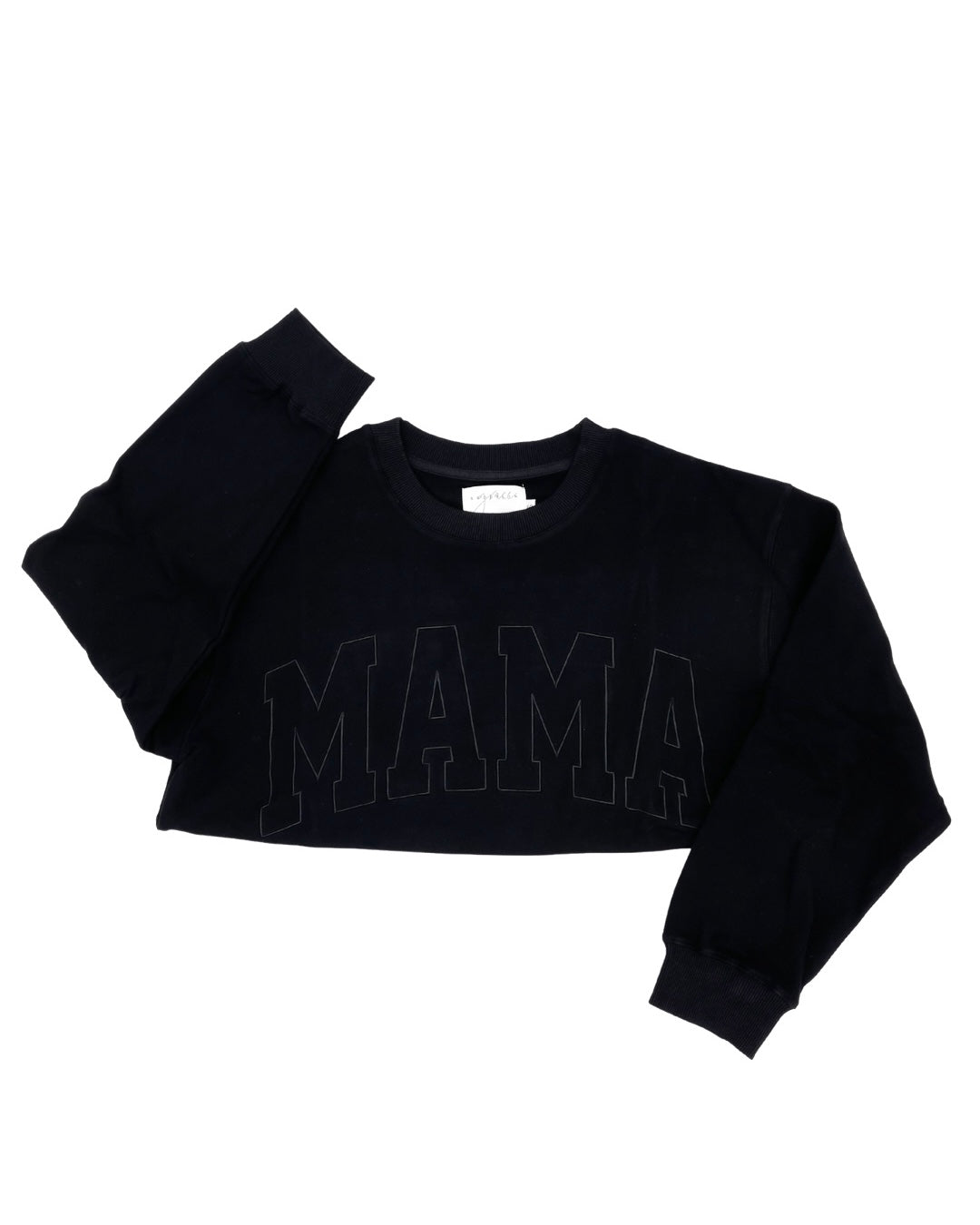 MAMA Drop Shoulder Crew - BLACK